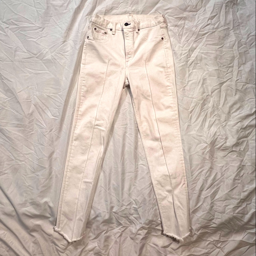 Rag & Bone high rise ankle cropped white jean